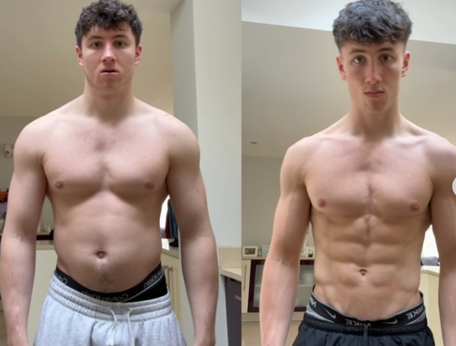 Visible muscle gain and body transformation in 12 weeks